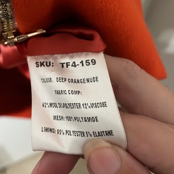 Three Floor Sexy Wool Blend Bodycon Sheer Panel Midi Dress Size 10 - Picture 6 of 11